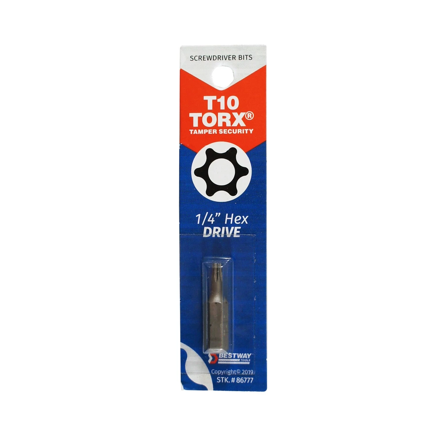 T10 Tamperproof Torx Security 1 In. 1/4 In. Hex Screwdriver Bit
