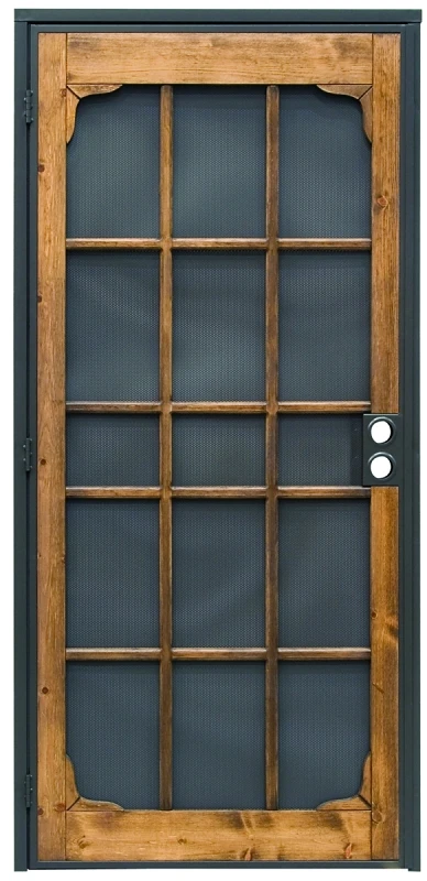 36 In. W X 80 In. H Steel Security Door With Wood Insert
