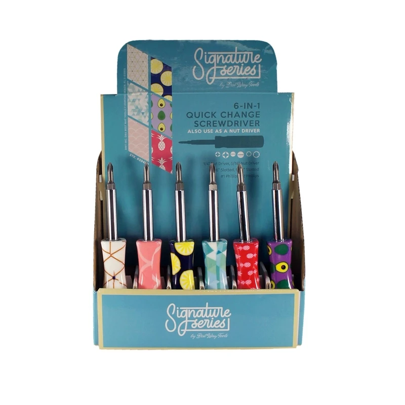 6-in-1 Floral Multi-bit Screwdriver With Quick Change Bits