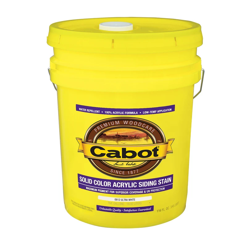 Solid Ultra White Water-based Acrylic Siding Stain 5 Gallon