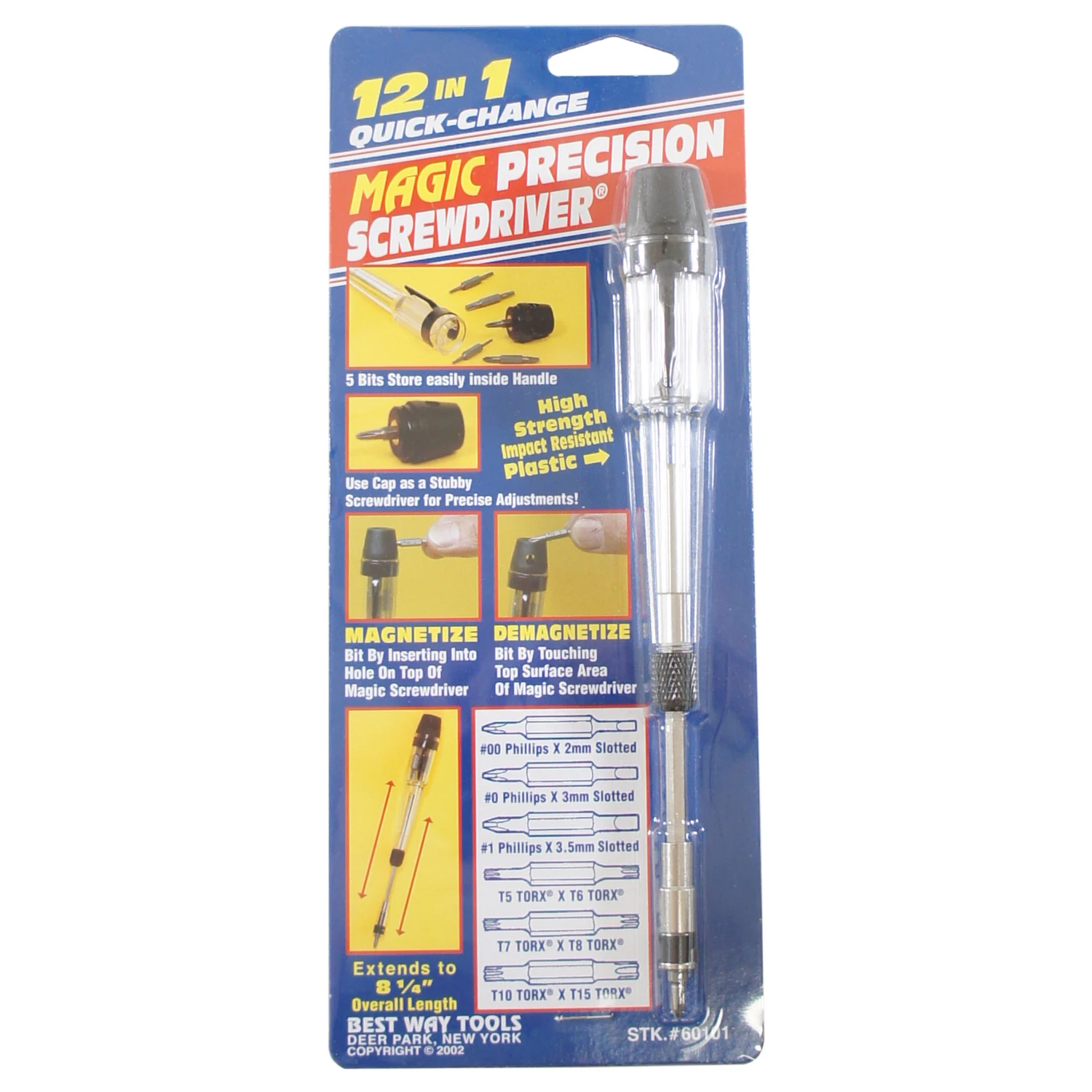 12-in-1 Screwdriver, 8 1/4 In. Multi-bit Precision Tool