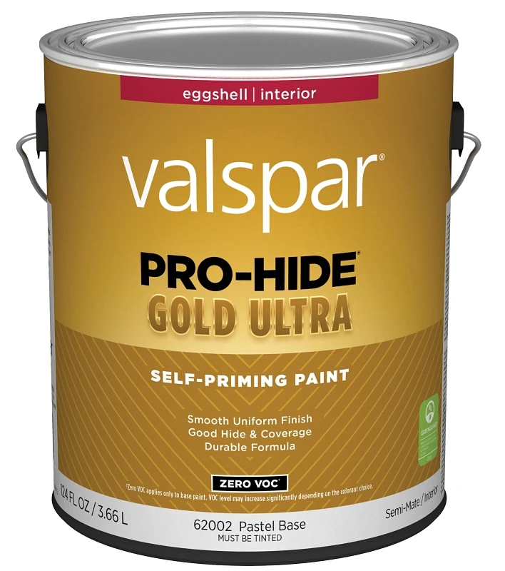Pro-hide Gold Ultra Zero Voc Latex Eggshell Interior Wall Paint, Pastel Base, 1 Gallon