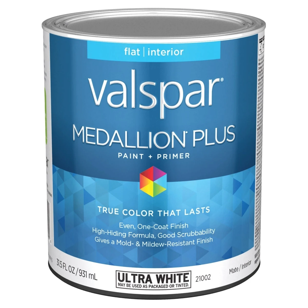 Premium Flat Interior Paint & Primer, Ultra White, 1 Quart