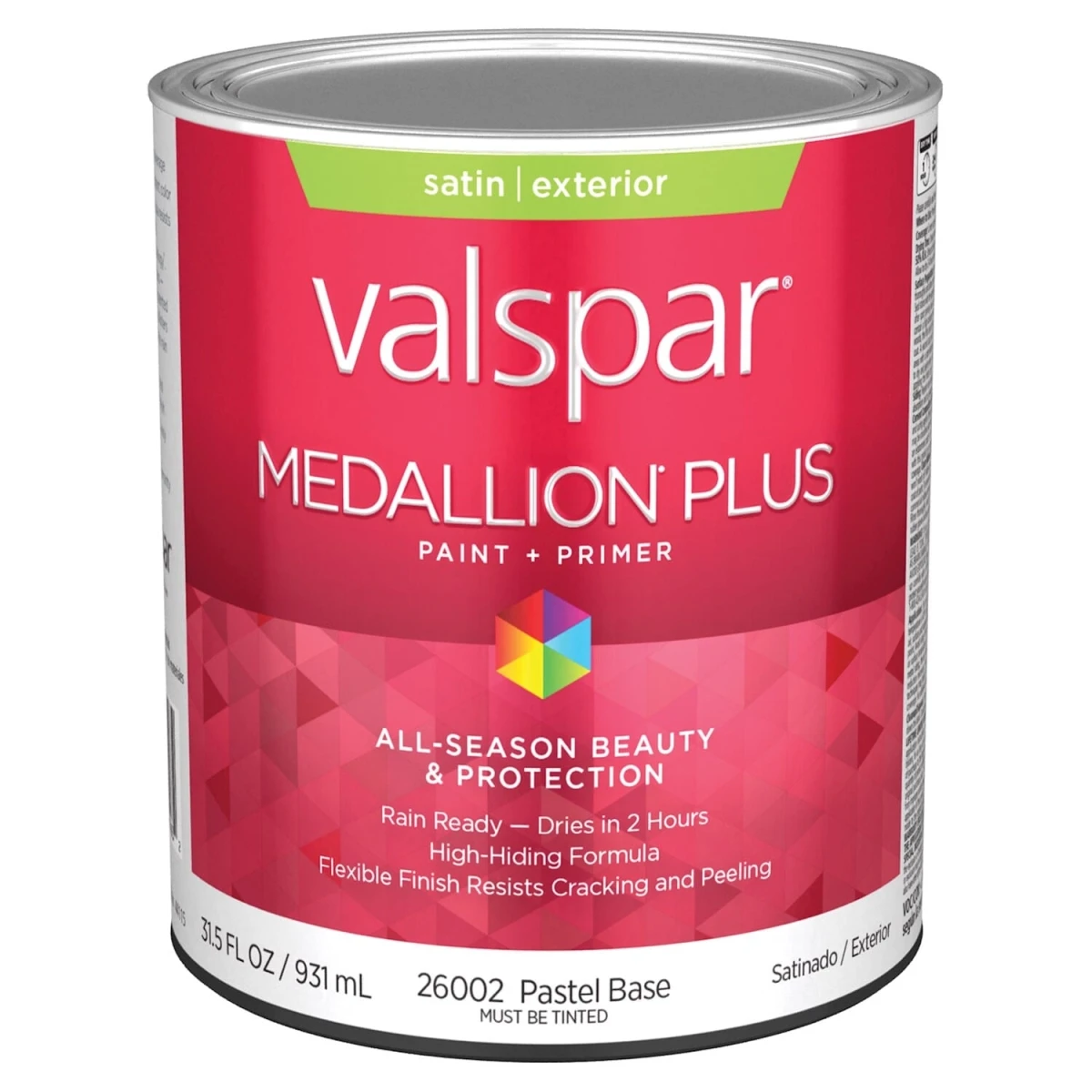 Medallion Plus Premium Satin Exterior Paint & Primer, Pastel Base, 1 Quart