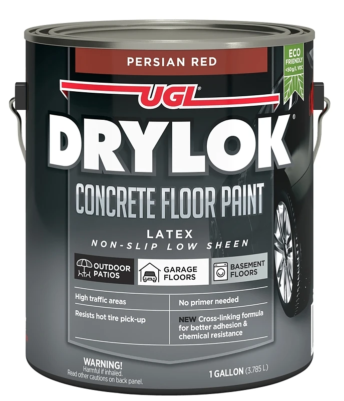 Concrete Floor Paint Gallon Non-Slip Persian Red Durable Coating
