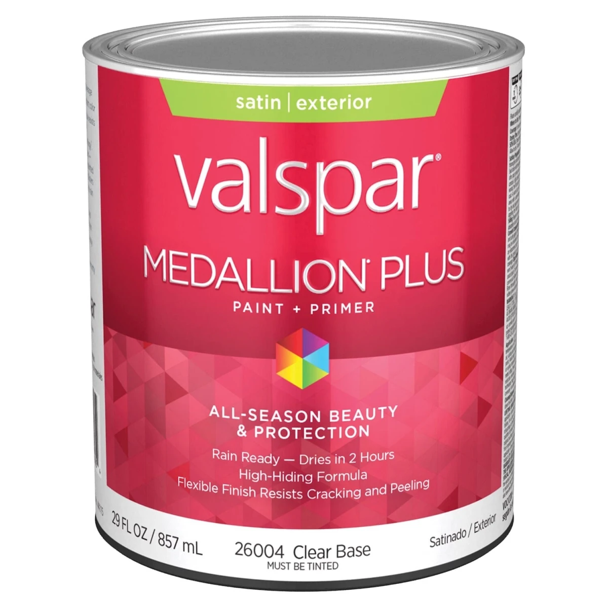 Medallion Plus Premium Satin Exterior Paint & Primer, Clear Base, 1 Quart