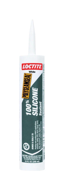 10 Oz. 100% Silicone Sealant, White - Versatile Kitchen & Bath Sealant