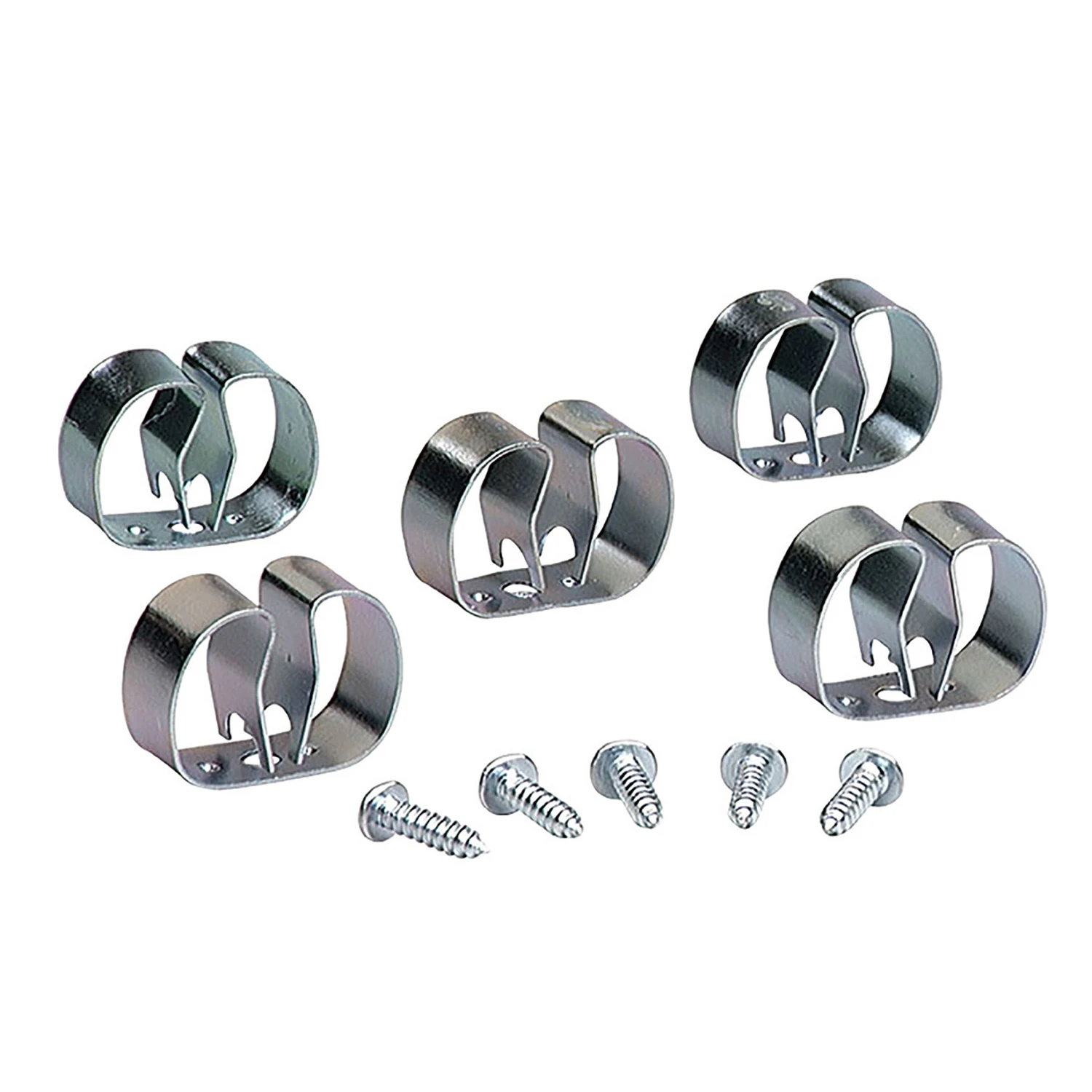 Silver Steel Grip Clip Organizer, 5-pack, Fits 3/8"-5/8" Diameter, Model 13200