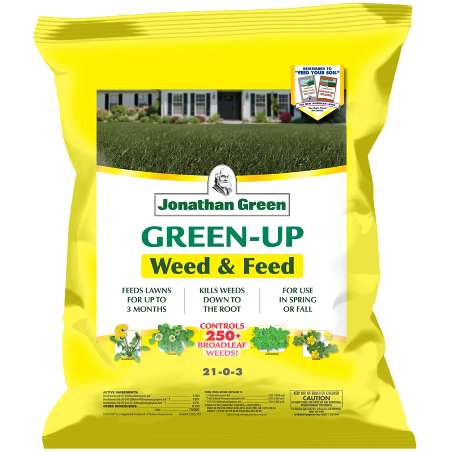 Weed and Feed Lawn Fertilizer with Broadleaf Weed Control Covers 5,000 Square Feet