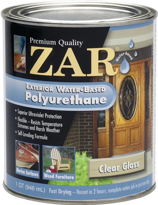 Gloss Clear Water Based Exterior Polyurethane, 1 Quart - High Performance Finish