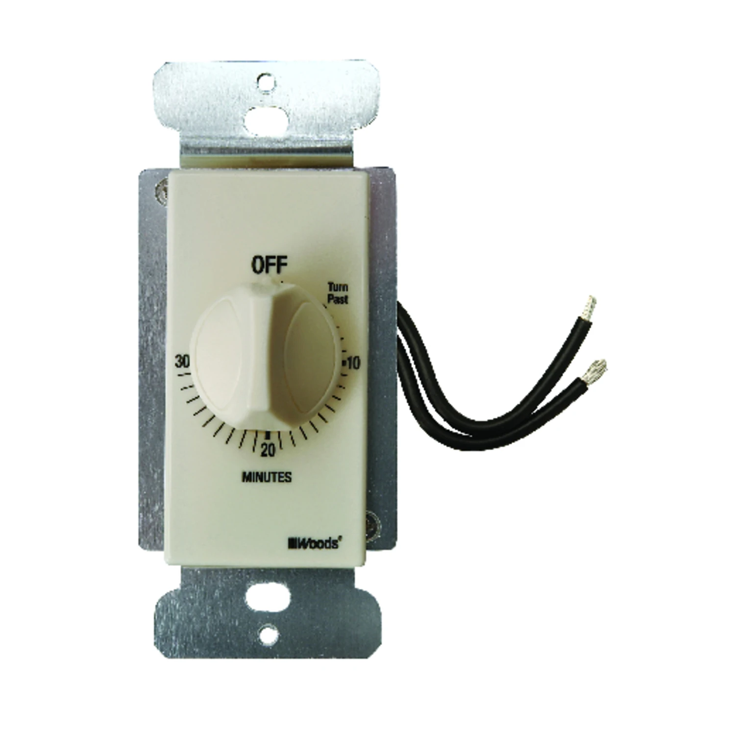 In-Wall 30 Minute Switch Timer in Almond Finish for Precise Time Control