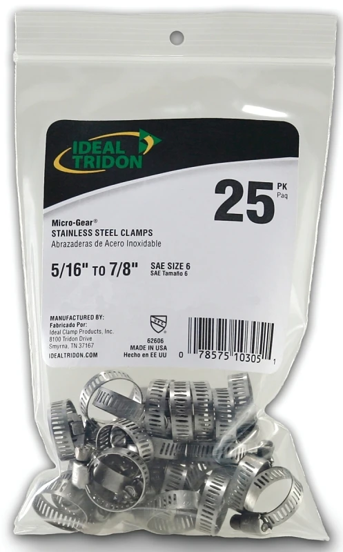 Hose Mini Clamp Contractor Pack, 5/16 - 7/8 In., 25-Pk.