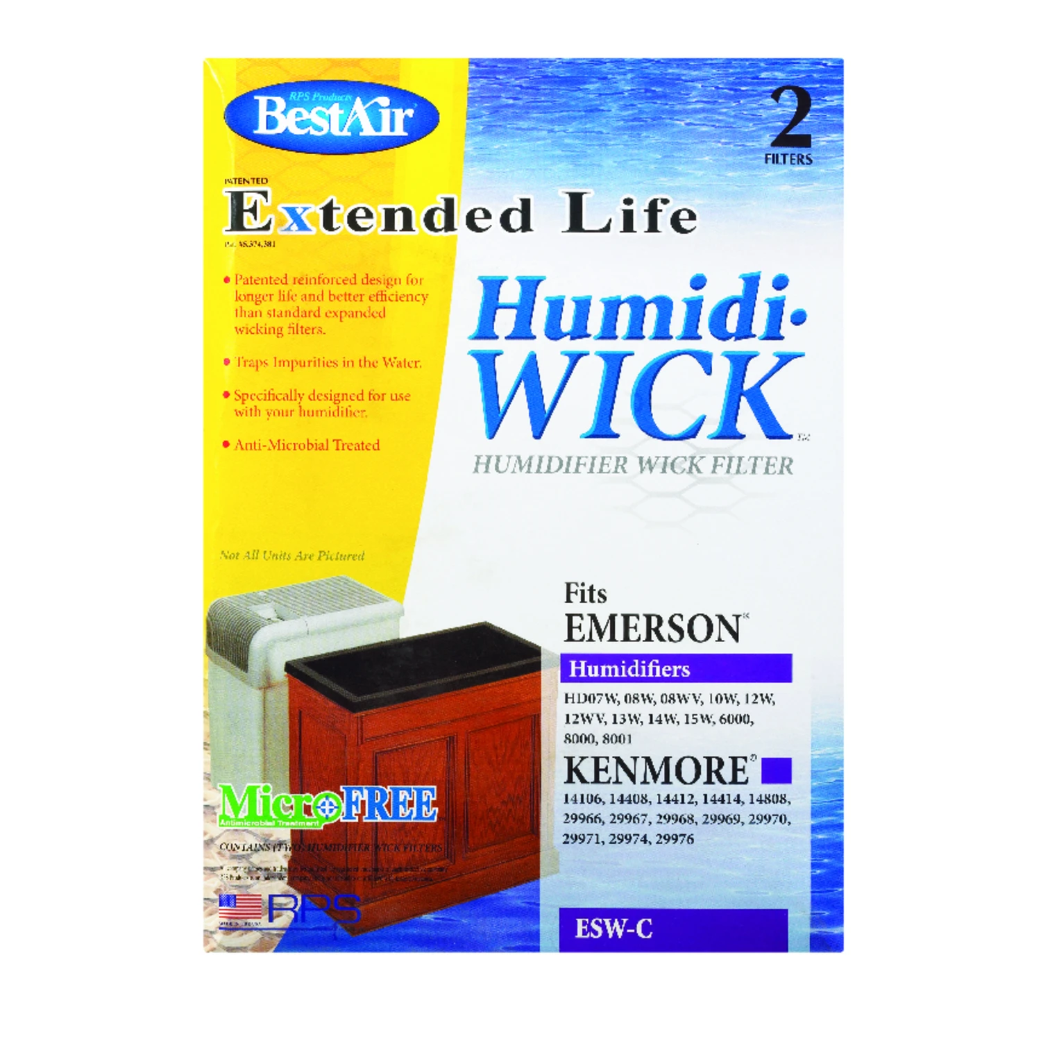 Extended Life Humidifier Wick Filter, 2-Pack