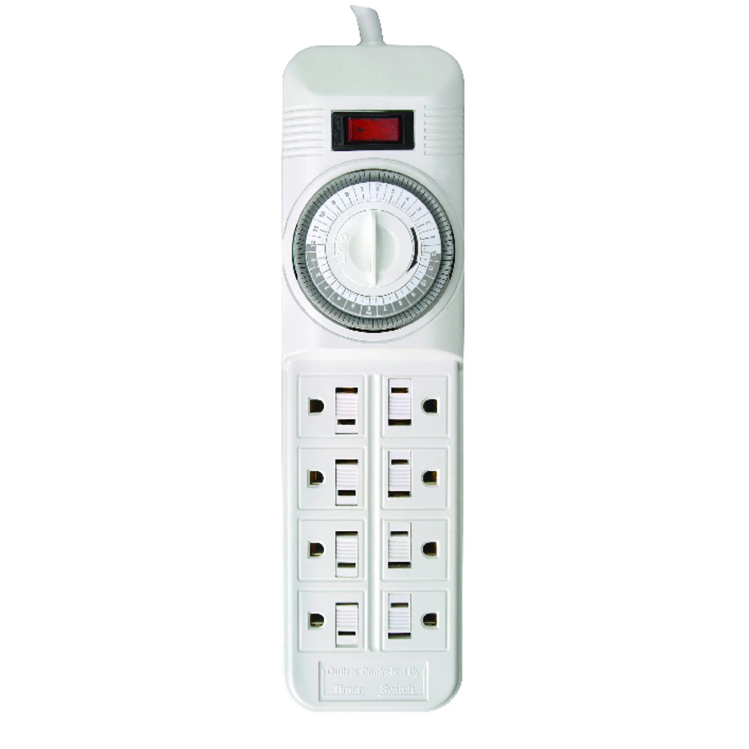 Indoor 8 Outlet Timer Power Strip 125 V With 24-hour Programmable Timer