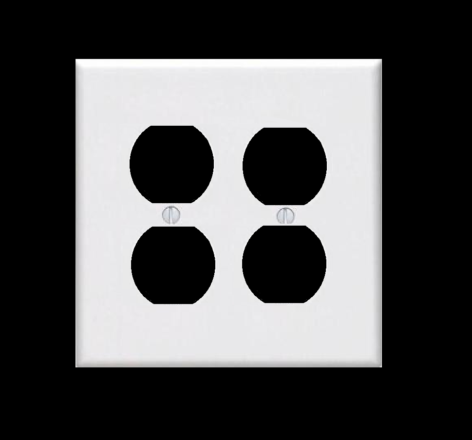 2-Gang Midway Duplex Outlet Nylon Wall Plate, White