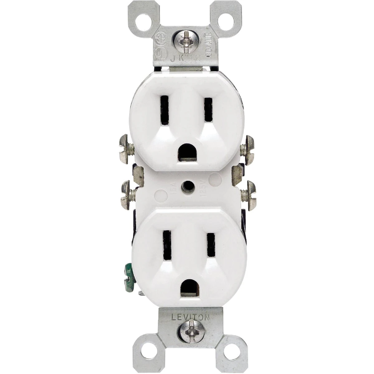 Leviton CO/ALR 15 amps 125 V Duplex White Outlet 5-15R 1 pk