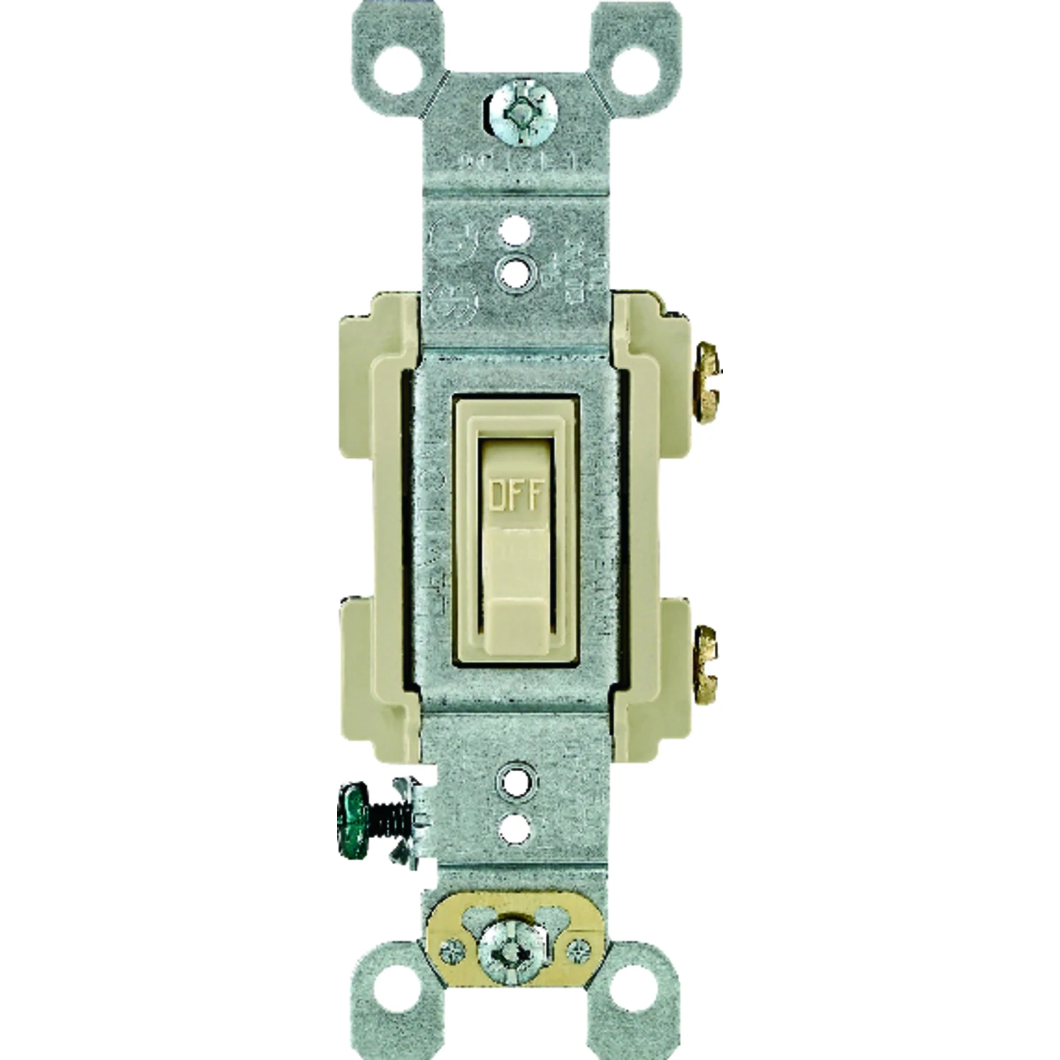 Leviton 15 amps Single Pole Toggle AC Quiet Switch Ivory 1 pk