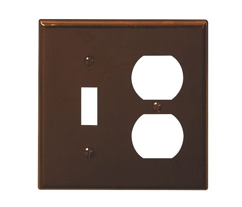 Leviton Brown 2 gang Plastic Duplex/Toggle Wall Plate 1 pk