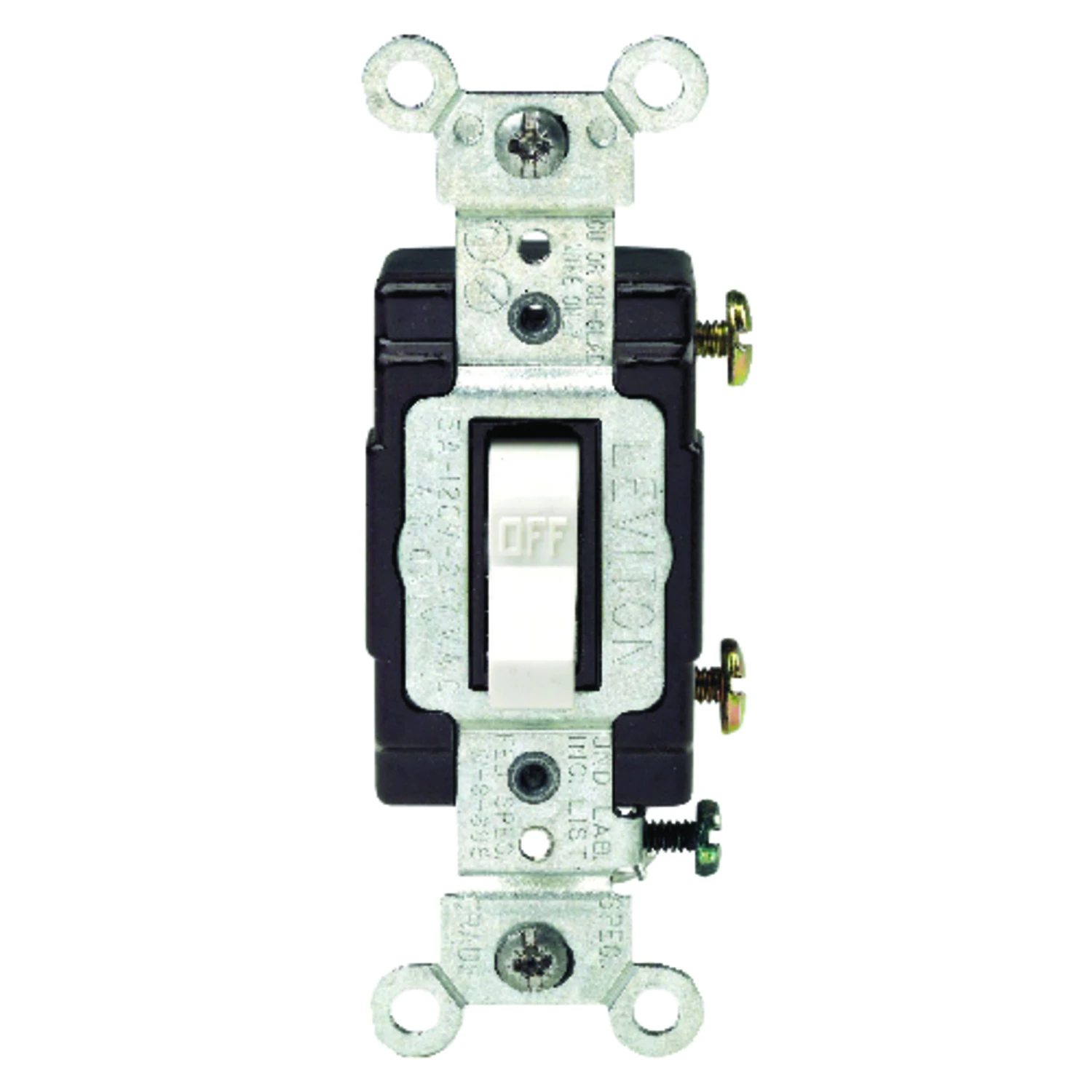 Leviton Commercial Grade 15 Amp Toggle Single Pole Switch, White