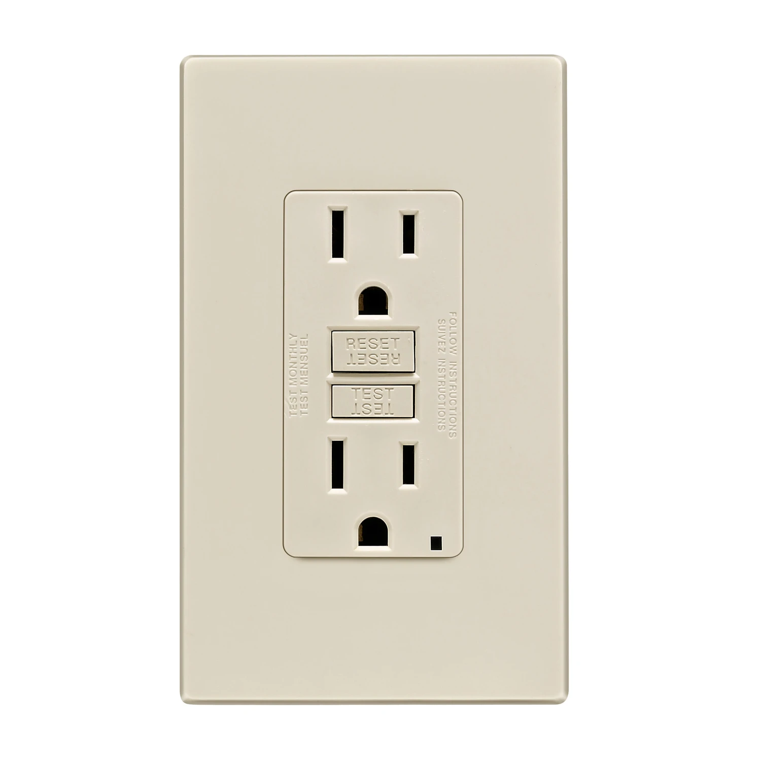 Leviton 15 amps 125 volt Light Almond GFCI Outlet 5-15R 1 pk