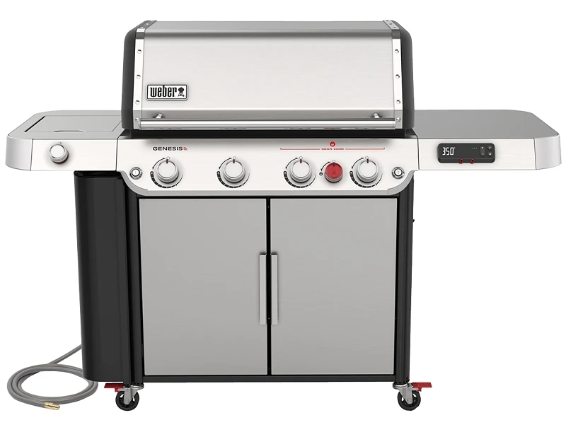 Genesis SPX-435 Smart Technology Four-Burner Natural Gas Grill with Forty-Eight Thousand BTU, Side Burner, Sear Burner, Stainless Steel