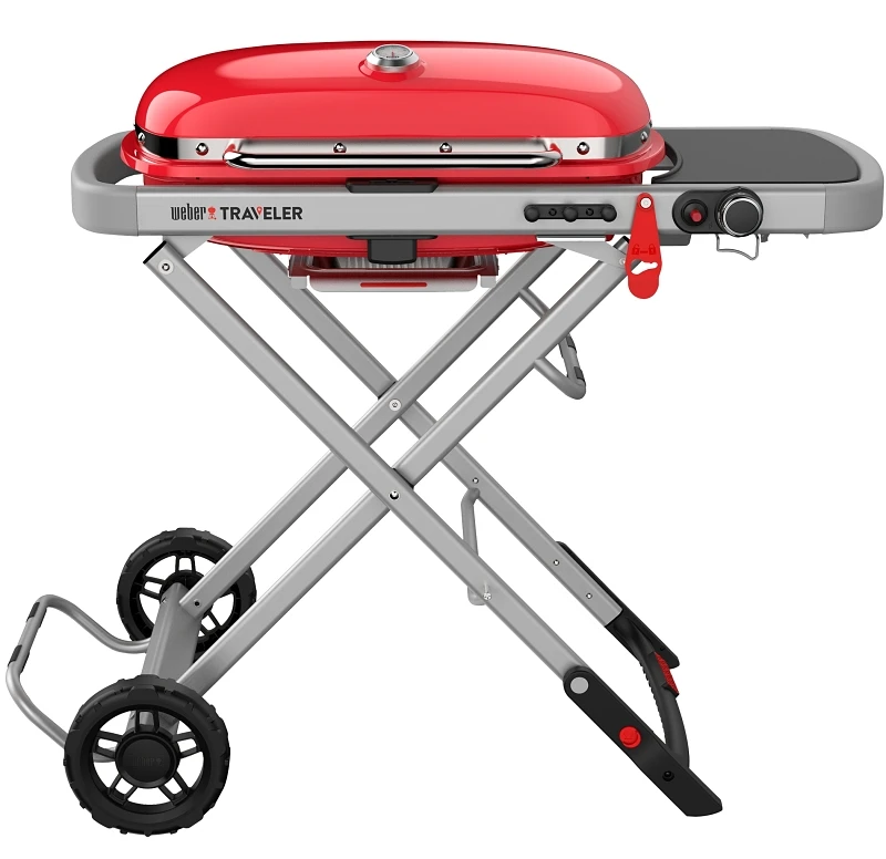Traveler Portable Liquid Propane Gas Grill in Red Color