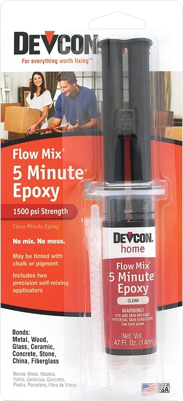 5 Minute Flow-Mix Fast Drying Clear Epoxy Syringe, 14 Milliliters