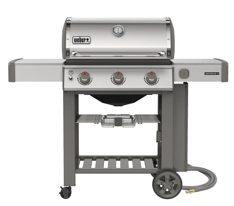 Genesis Two S-310 Three-Burner Natural Gas Grill with Thirty-Nine Thousand BTU Stainless Steel