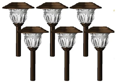 Solar Path Lights, Bronze Stainless Steel, 6-Pk.