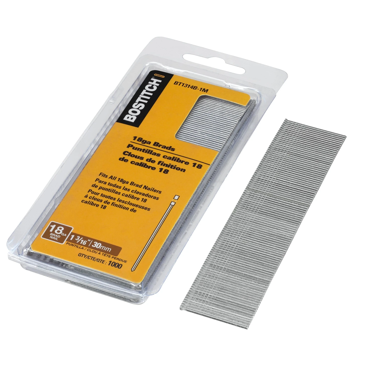 Brads, 18 Gauge, 1-3/16 In., 1,000-Ct.