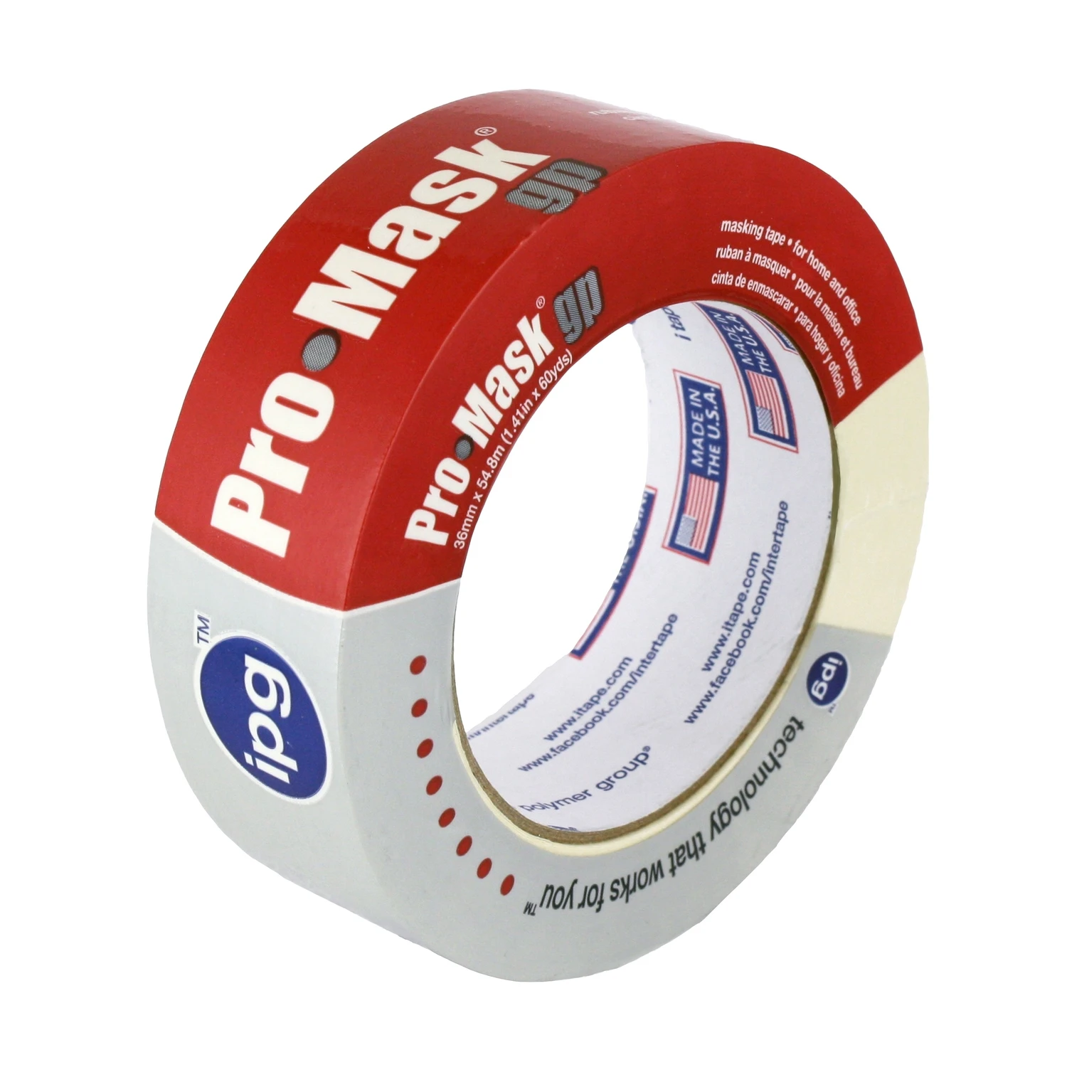 IPG Pro-Mask Gp 1.41 in. W x 60 yd. L Beige Medium Strength Masking Tape 1 pk