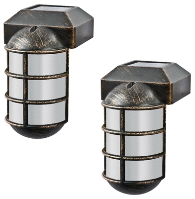Solar Post Cap Light, Cast-Aluminum, 2-Pk.