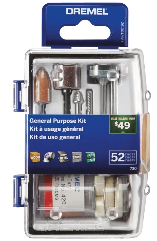 730-01 General Purpose Rotary Tool Accessory Kit - 52 Pieces
