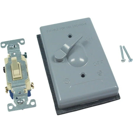 Weatherproof Outdoor Switch Cover, Gray, Model 5962-1