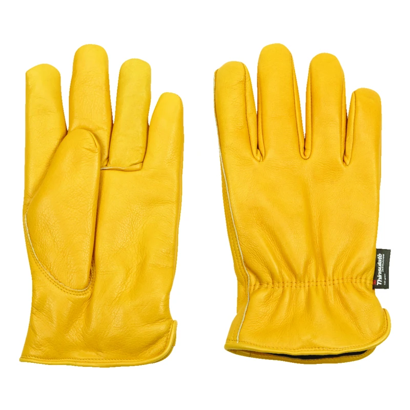 Men's Outdoor Cold Weather Work Gloves Tan/yellow Xl Insulated Leather