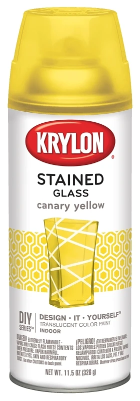 Stained Glass Translucent Canary Yellow Spray Paint 11.5 Oz - Indoor Use