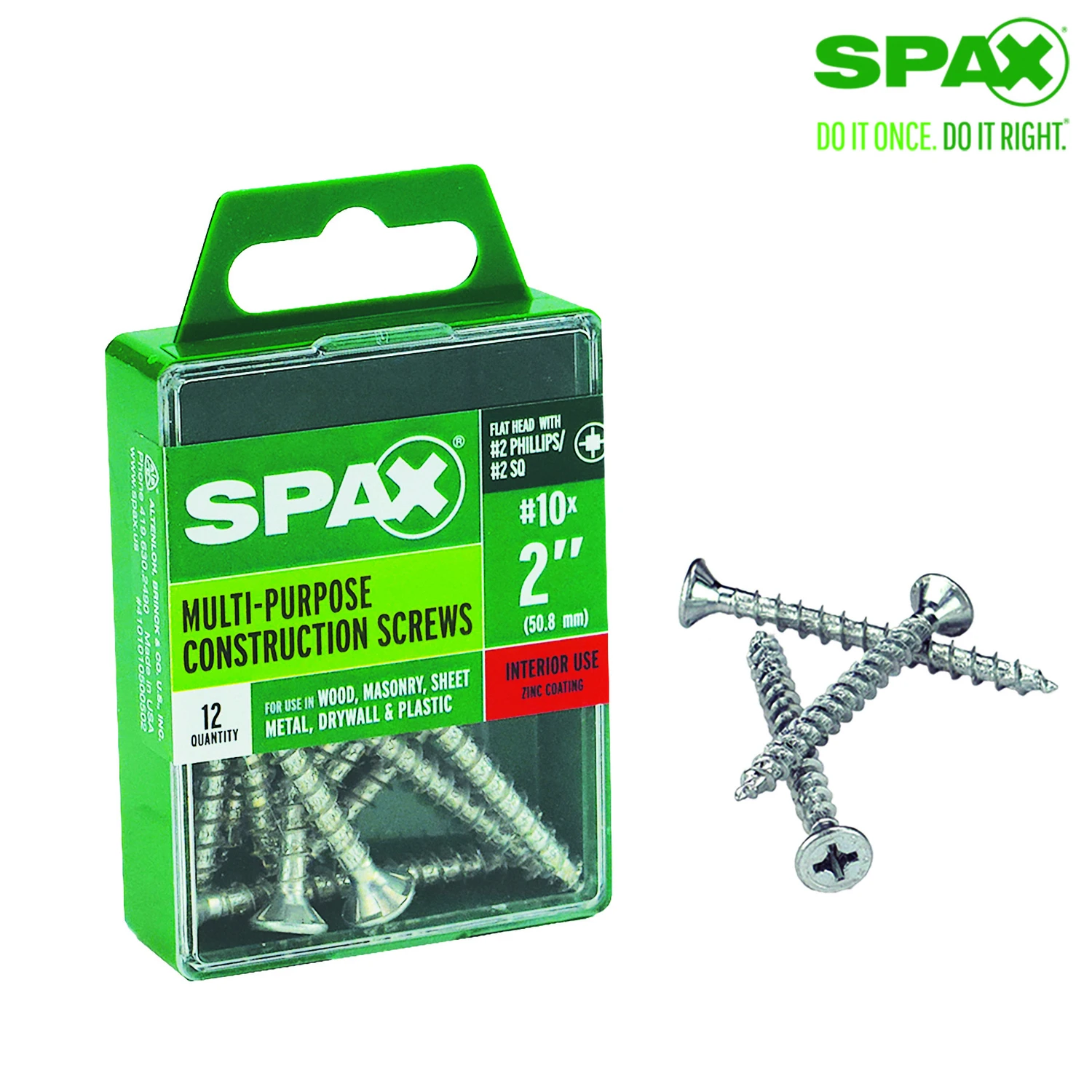 SPAX Multi-Material No. 10 Label X 2 in. L Unidrive Flat Head Serrated Construction Screws