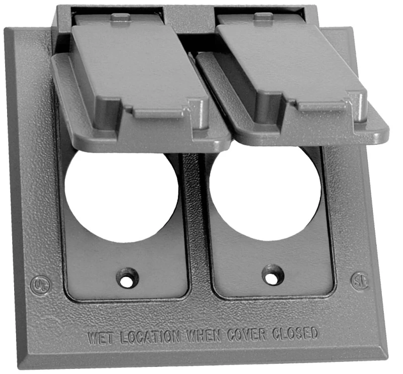 /bwf Fc-281v 2-gang Weatherproof Cover, 4-9/16 Inch X 4-9/16 Inch, Gray