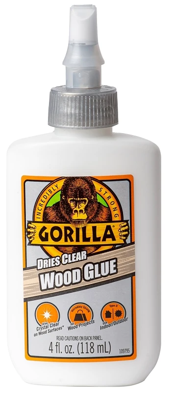 4 Oz. Dries Clear High Strength Wood Glue For Interior And Exterior Use