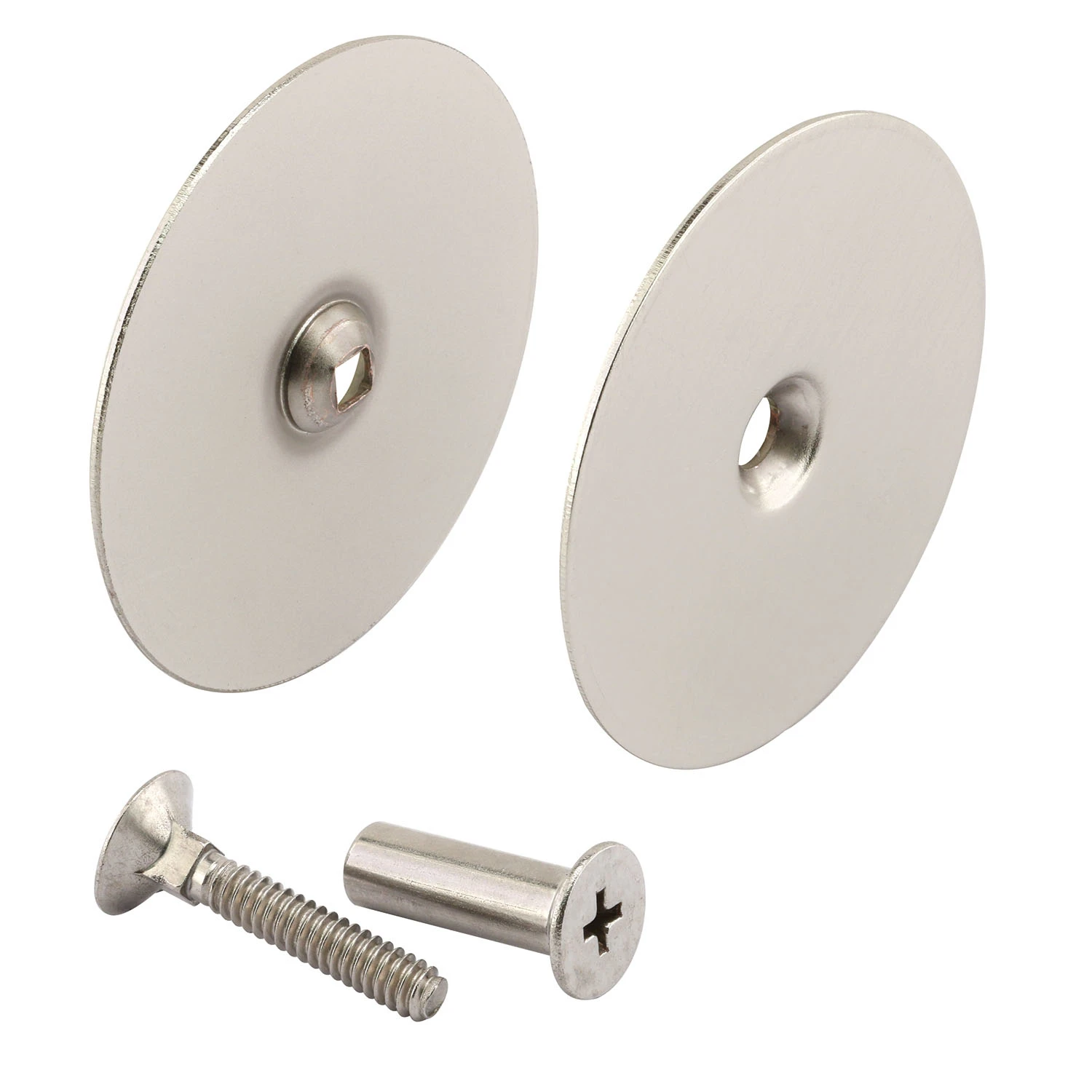 2-5/8 in. Satin Nickel Hole Cover Plate Door Knob
