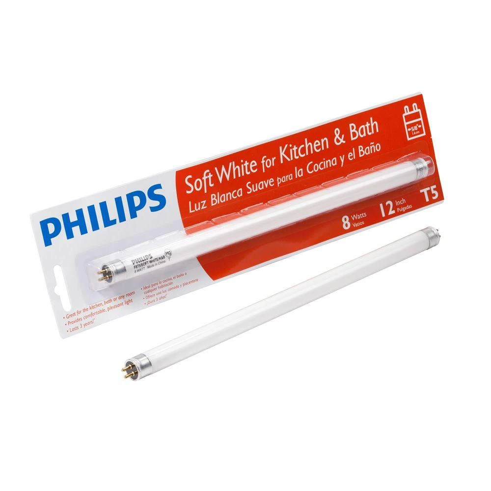 8-watt 12 In. T5 Soft White Linear Fluorescent Light Bulb, Model 392209