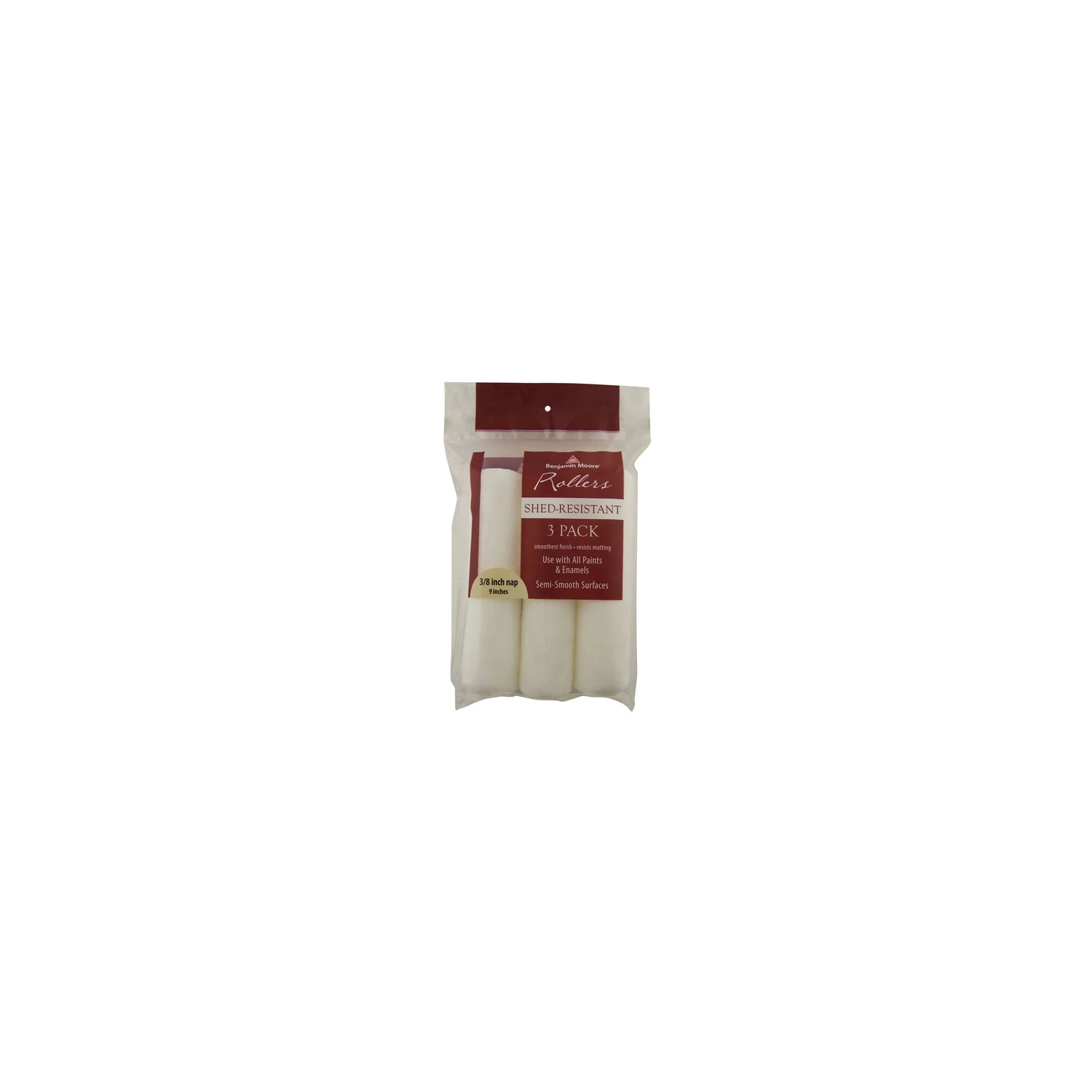 Benjamin Moore Fabric 3/8 in. x 9 in. W Paint Roller Cover For Semi-Smooth Surfaces 3 pk