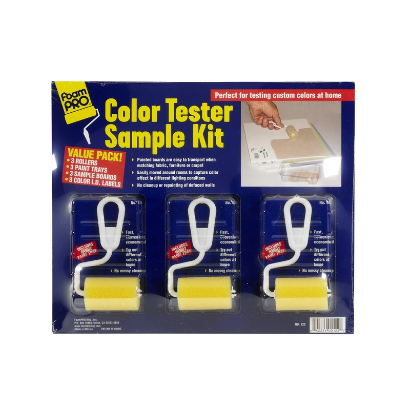 Color Tester Sample Kit With Rollers, Trays, And Sample Boards