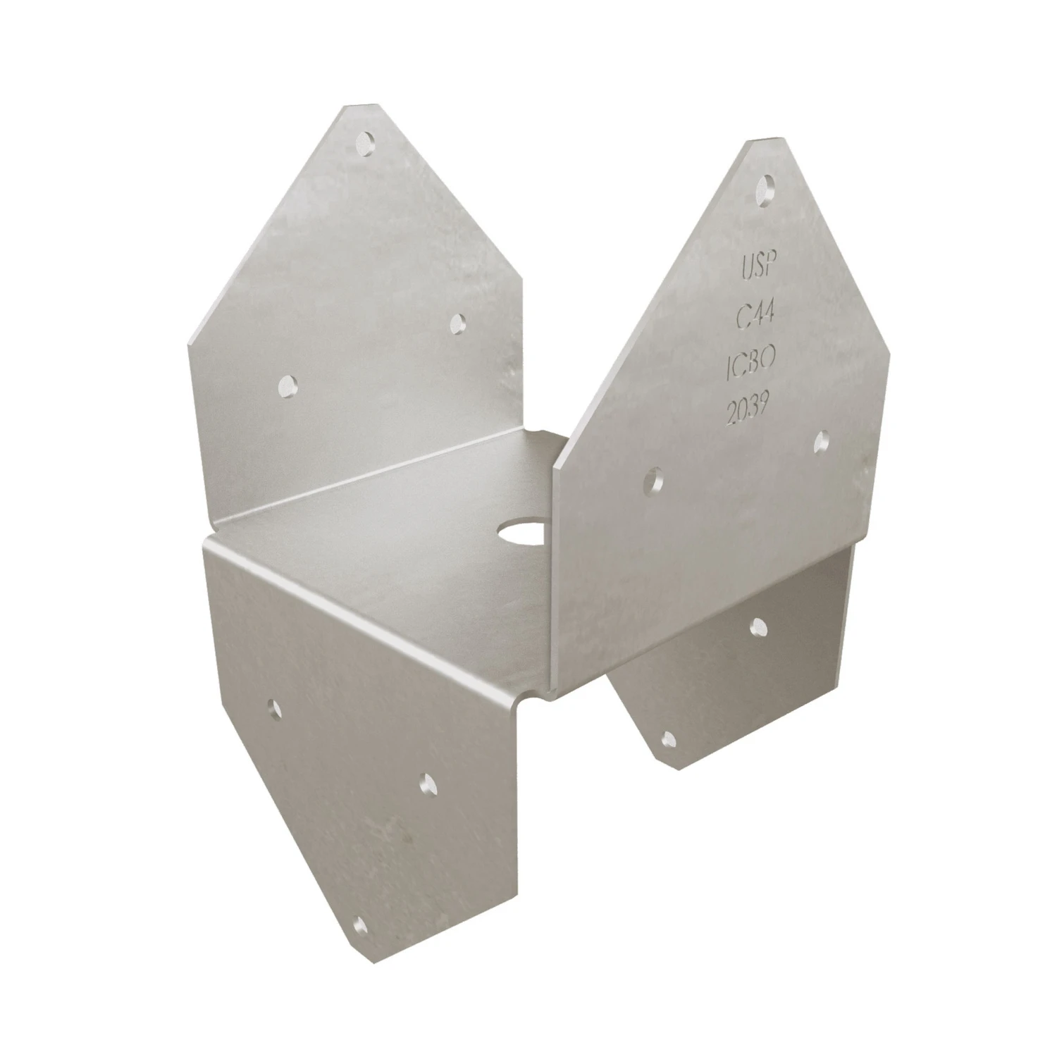 3.56 In. W 18 Ga. Steel Post Cap For Wood Connections