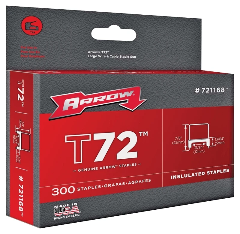 Arrow T72 31/64 in. W X 3/4 in. L 15 Ga. Wide Crown Insulated Staples 300 pk