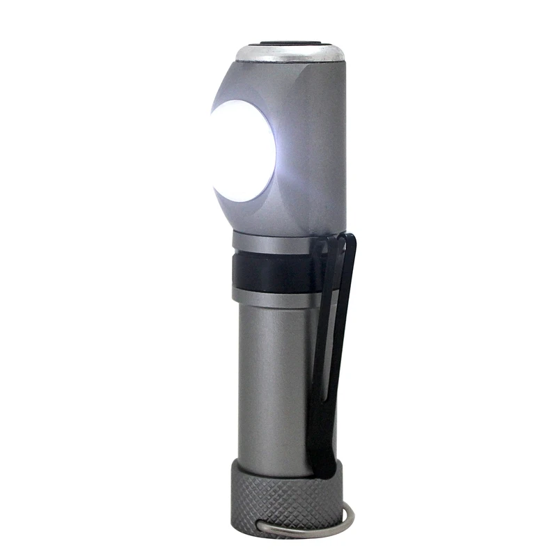 Anglelite 55 Lumens Silver Led Flashlight With Key Ring And Aa Battery