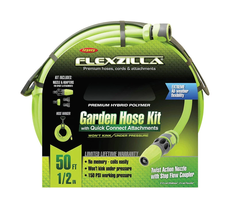 1/2 In. Dia. X 50 Ft. L Heavy Duty Garden Hose Kit With Quick Connect