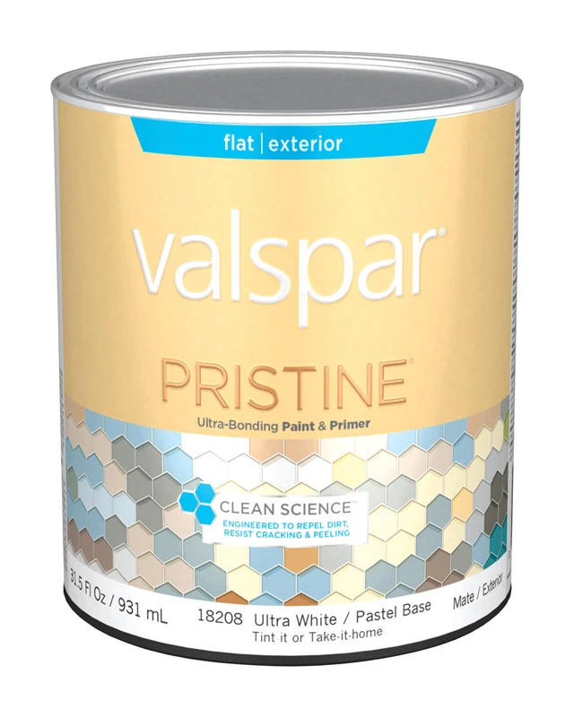 Pristine Flat Basic White Pastel Base Paint And Primer Exterior 1 Quart