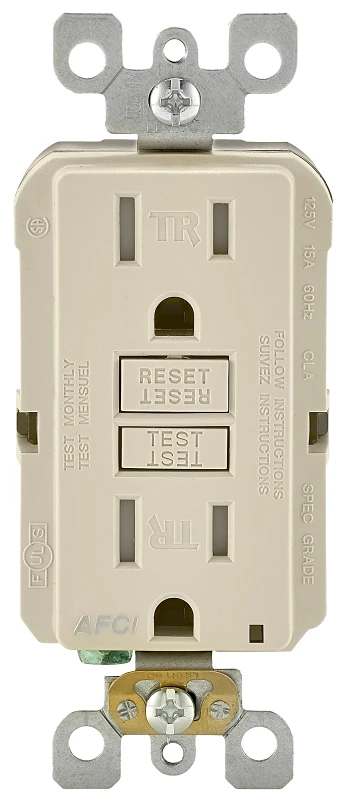 Leviton SmartlockPro 15 amps 120 V Light Almond AFCI Outlet 5-15R 1 pk