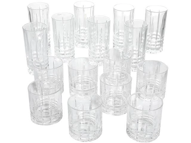 Jewelite 16 Piece Tumbler And Double Old Fashioned Glass Set